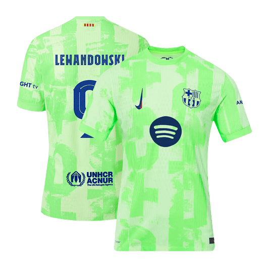 Verodostojni nogometni dres Lewandowski #9 Barcelona Third Away Soccer Jersey 2024/25- UCL £¨Logotip Spotify brez besedila£©