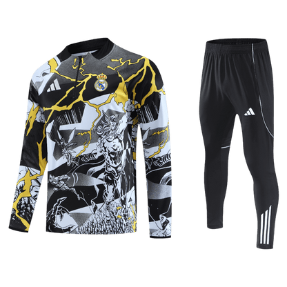 Real Madrid 1/4 Zip Tracksuit 2025/26 Kids Black