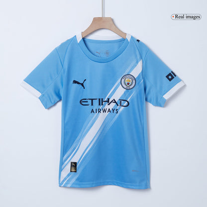 Equipación completa de fútbol para niños Manchester City, primera equipación 2025/26