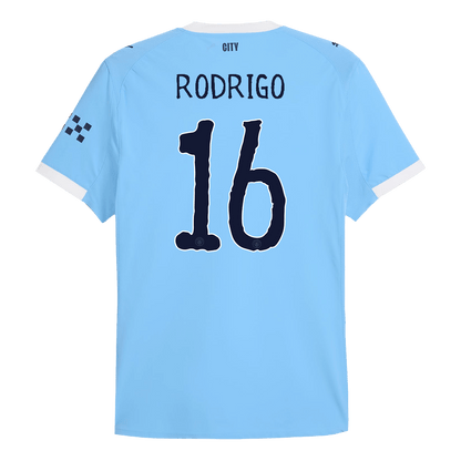 RODRIGO #16 Authentic Manchester City Home Soccer Jersey 2025/26 Blue Jersey - Club World Cup