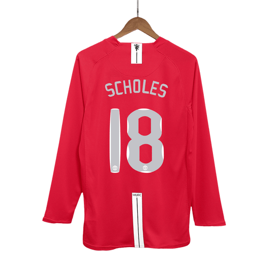 SCHOLES #18 Manchester United Camiseta Retro de Fútbol Local 2007/08 - Final UCL