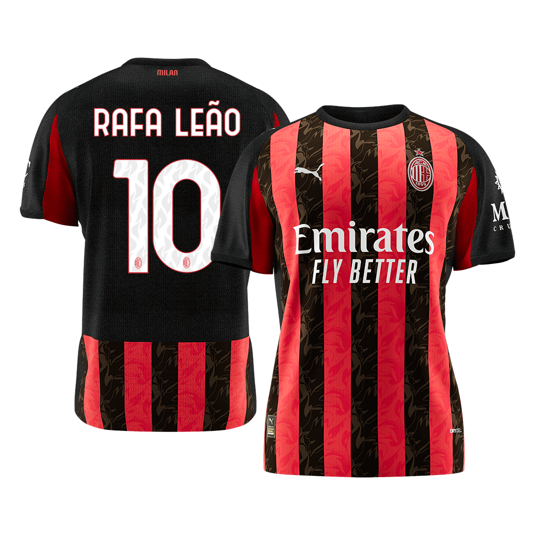 RAFA LEÃO #10 AC Milan Home Soccer Jersey 2025/26 Red&Black