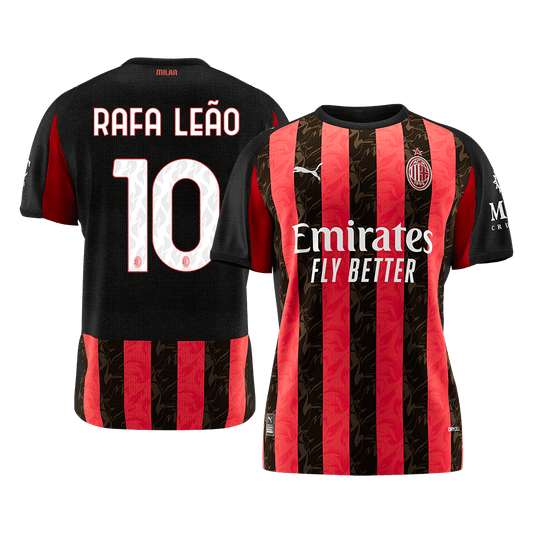 RAFA LEÃO #10 AC Milan Home Soccer Jersey 2025/26 Red&Black