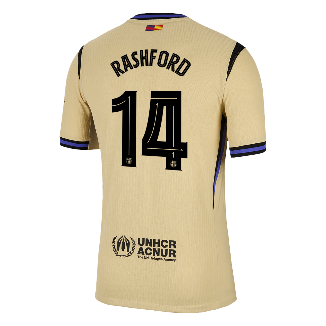 RASHFORD #14 Authentic Barcelona gostujo?a nogometna majica 2025/26 rumena - UCL