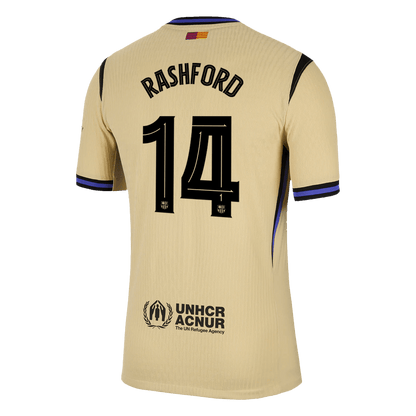 RASHFORD #14 Authentic Barcelona gostujo?a nogometna majica 2025/26 rumena - UCL
