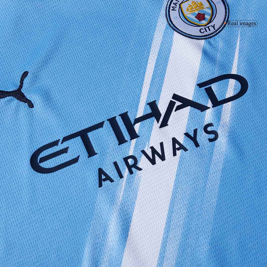 Equipación de fútbol de local del Manchester City para niños 2025/26