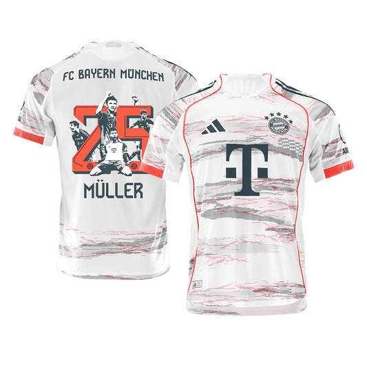 Bayern Munich Nogometni dres Gostujo?i 2025/26 Authentic M¨¹LLER Special #25