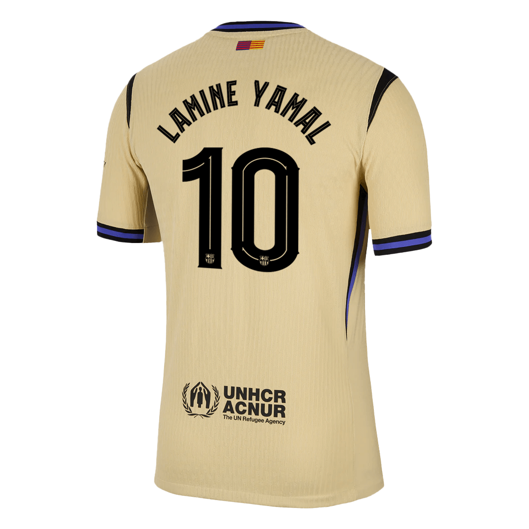 LAMINE YAMAL #10 Authentic Barcelona gostujo?a nogometna majica 2025/26 rumena - UCL