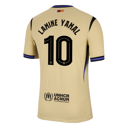 LAMINE YAMAL #10 Authentic Barcelona gostujo?a nogometna majica 2025/26 rumena - UCL
