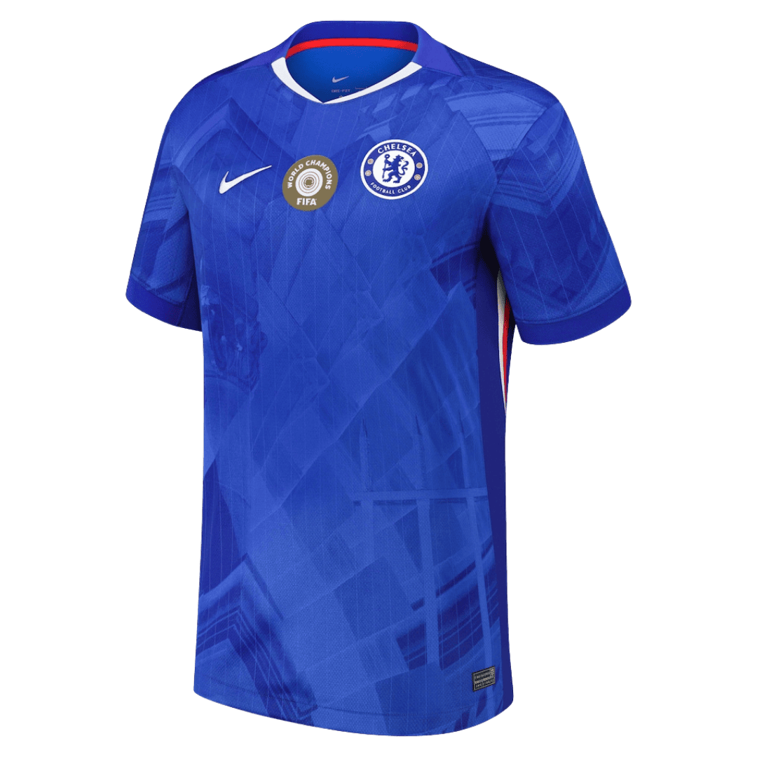 CAMPEONES DEL MUNDO #25 Camiseta de Fútbol de Local Chelsea 2025/26 con insignia en el pecho