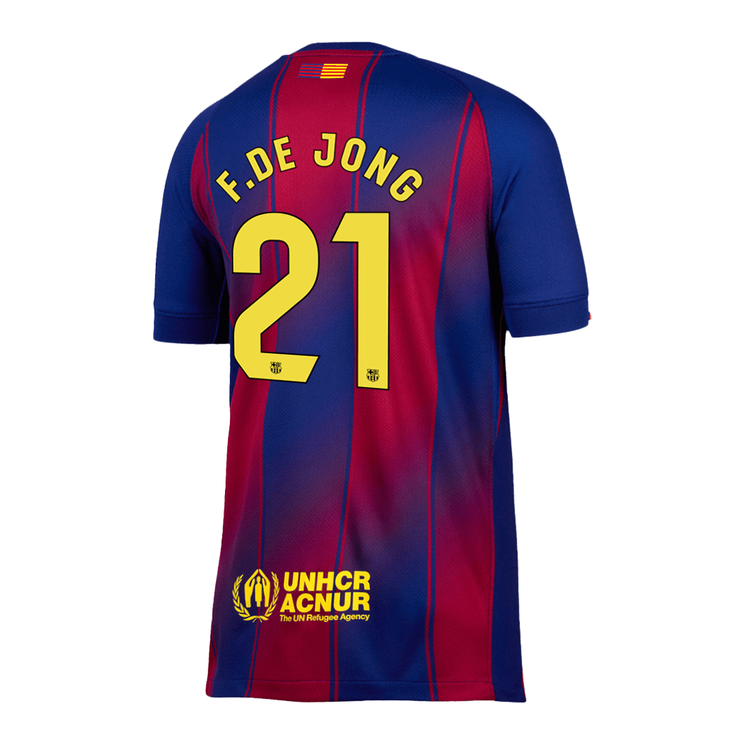 F.DE JONG #21 Barcelona HomeFootball Dres 2025/26 Red&Blue