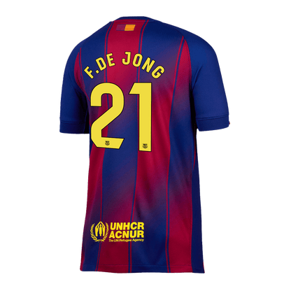 F.DE JONG #21 Barcelona HomeFootball Dres 2025/26 Red&Blue