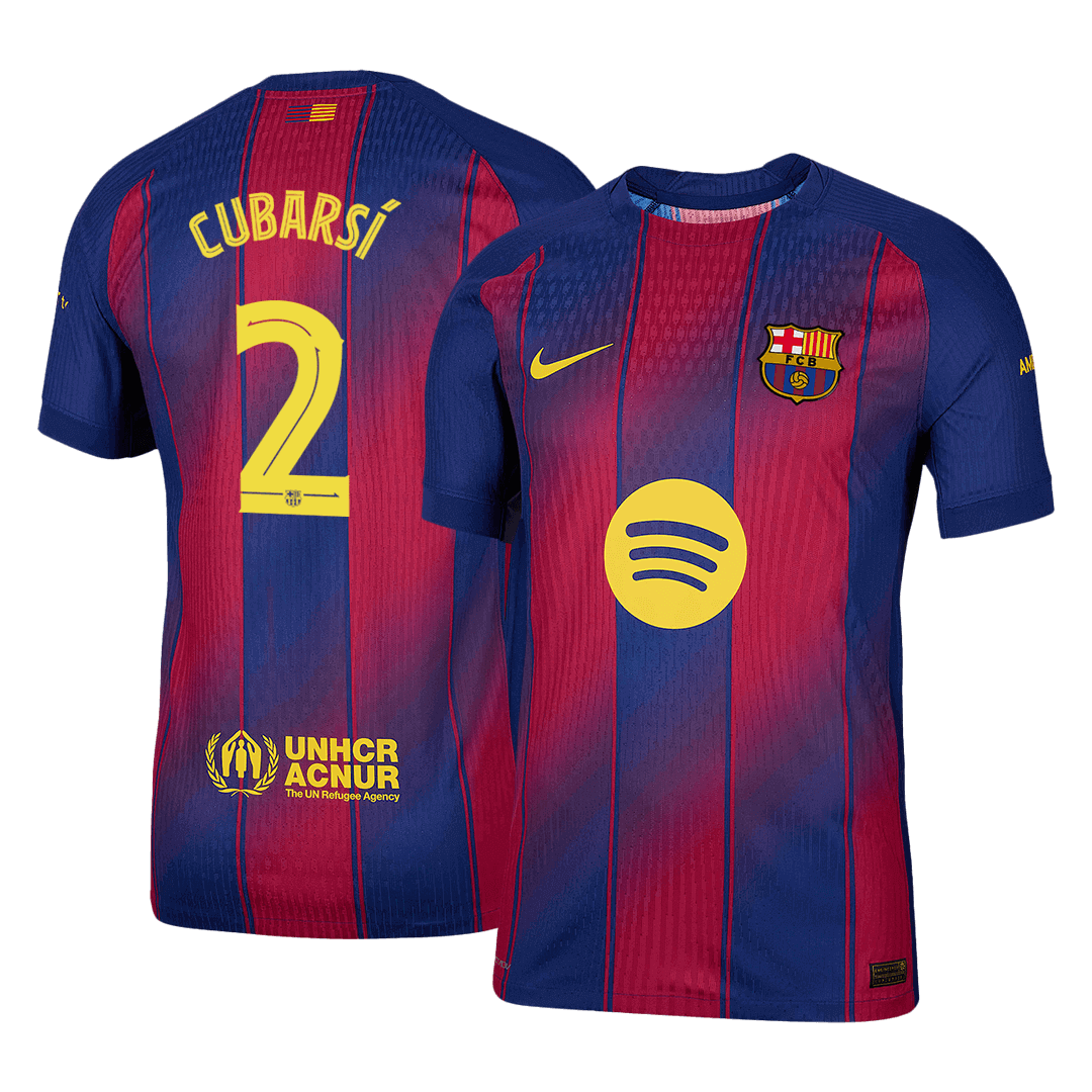 CUBARS¨ª #2 Authentic Barcelona Home Football Shirt 2025/26 Red&Blue - UCL