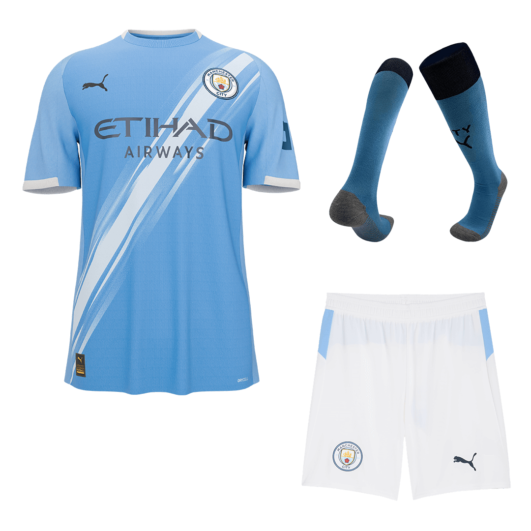 Uniformes completos de local del Manchester City 2025/26