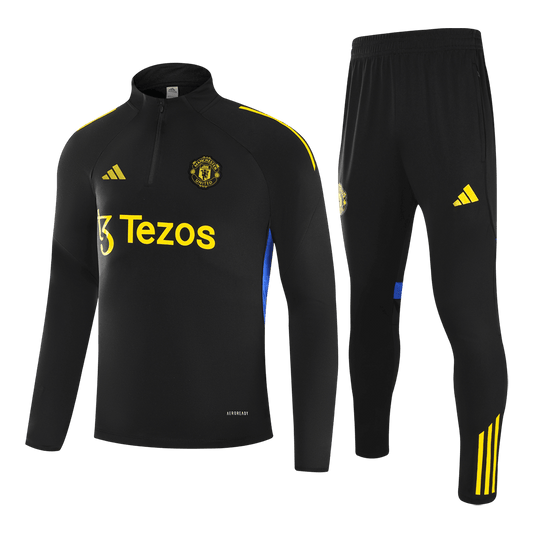 Manchester United 1/4 Zip Tracksuit 2025/26 Black