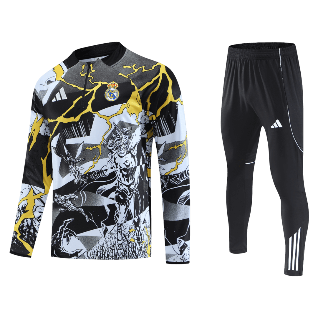 Real Madrid 1/4 Zip Tracksuit 2025/26 Black