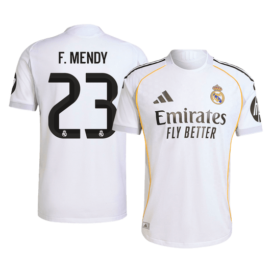 F.MENDY #23 Real Madrid Home Authentic Soccer Jersey 2025/26