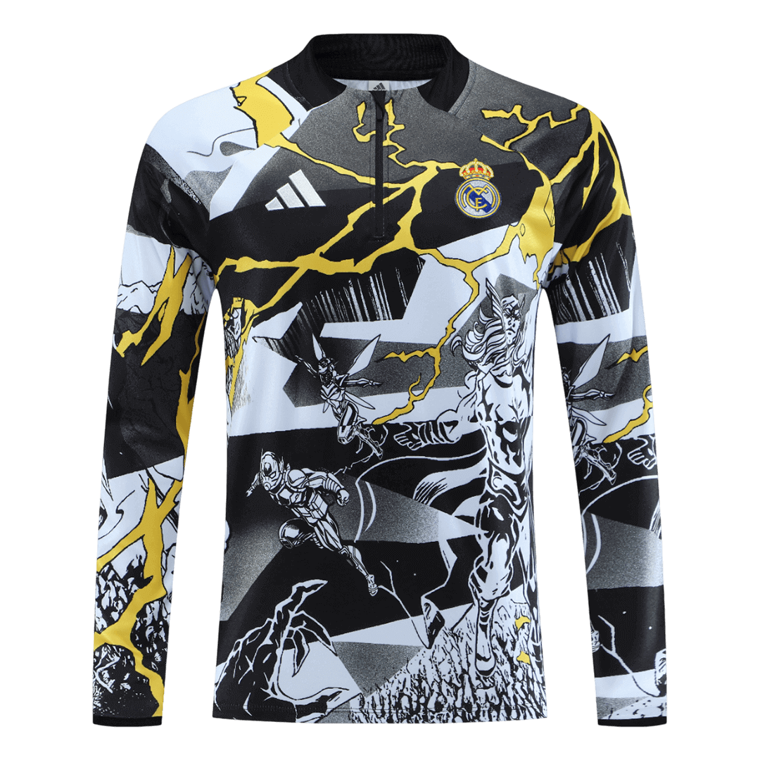 Real Madrid 1/4 Zip Tracksuit 2025/26 Black