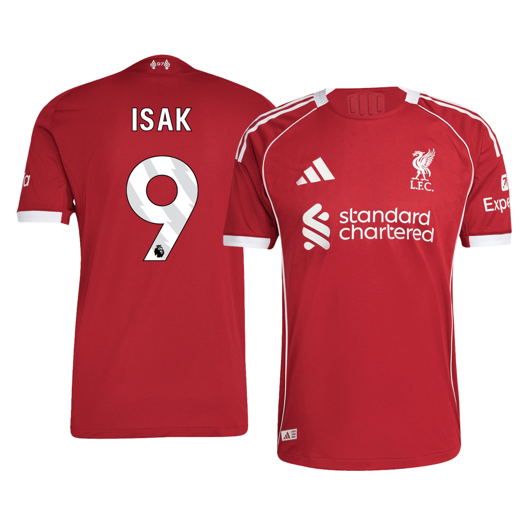 ISAK #9 domači avtentični nogometni dres Liverpool 2025/26