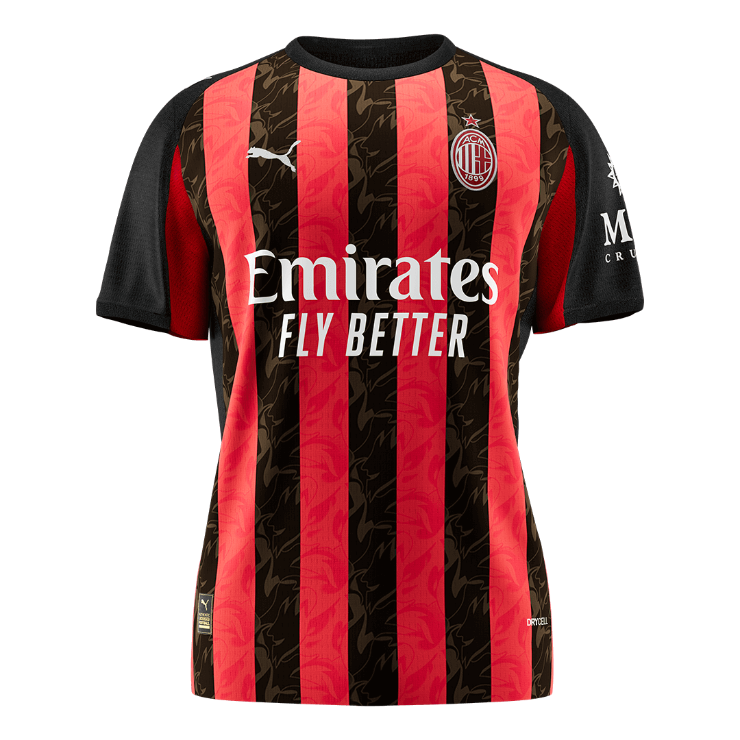 Camiseta de fútbol local AC Milan 2025/26 Roja y Negra