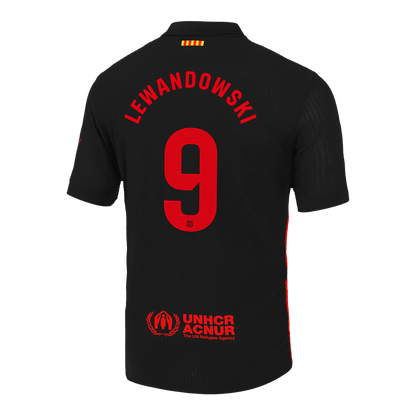 LEWANDOWSKI #9 Camiseta de fútbol auténtica del Barcelona Visitante 2024/25 Logotipo de Spotify Sin texto