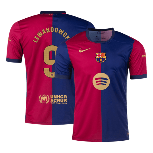 LEWANDOWSKI Barcelona dres po meri #9 nogometni dres domači 2024/25 Spotify logo brez besedila