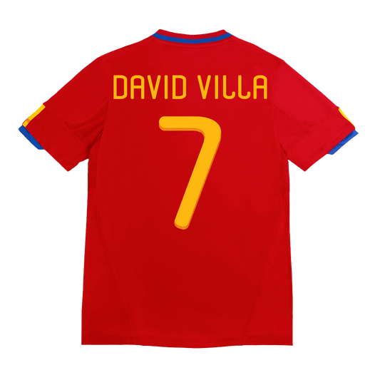 Retro DAVID VILLA #7 2010 Spain Home Soccer Jersey