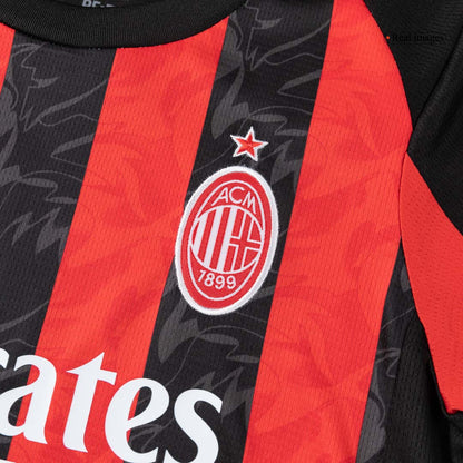 Domači nogometni dresi AC Milan za otroke, celoten komplet 2025/26