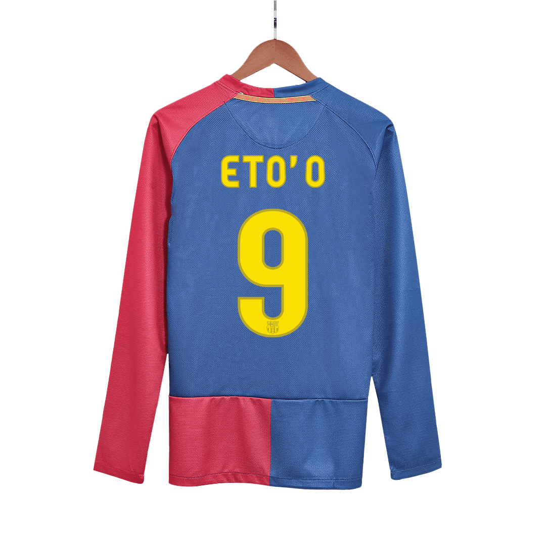 Camiseta Retro ETO'O #9 Barcelona Retro Camiseta de Manga Larga de Fútbol 2008/09 - Final UCL