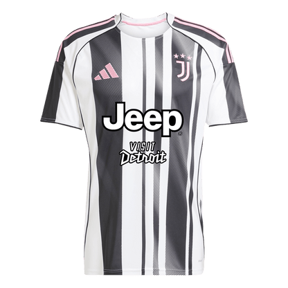 Domači nogometni dres Juventus Jeep x Visit Detroit Sponsor za moške po meri 2025/26