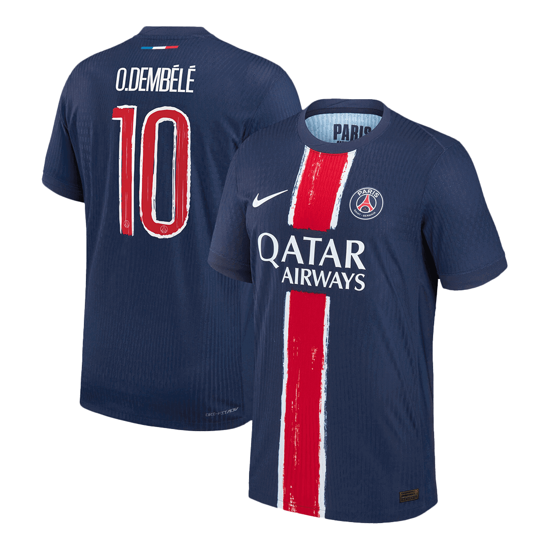 Camiseta de Fútbol Auténtica del PSG O.DEMBÉLÉ #10 Camiseta de local del PSG 2024/25 - UCL